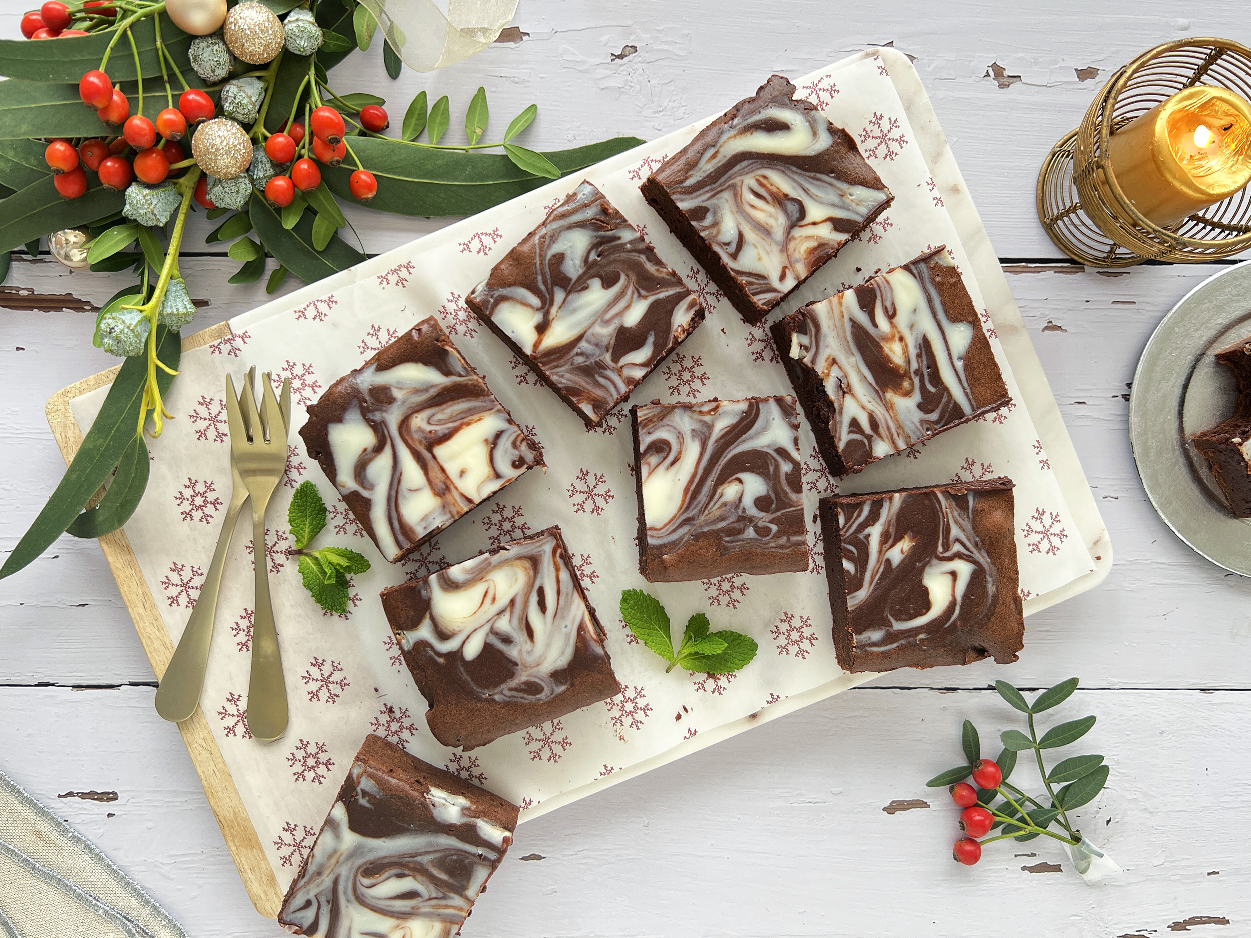 Brownie marmolado con leche condensada