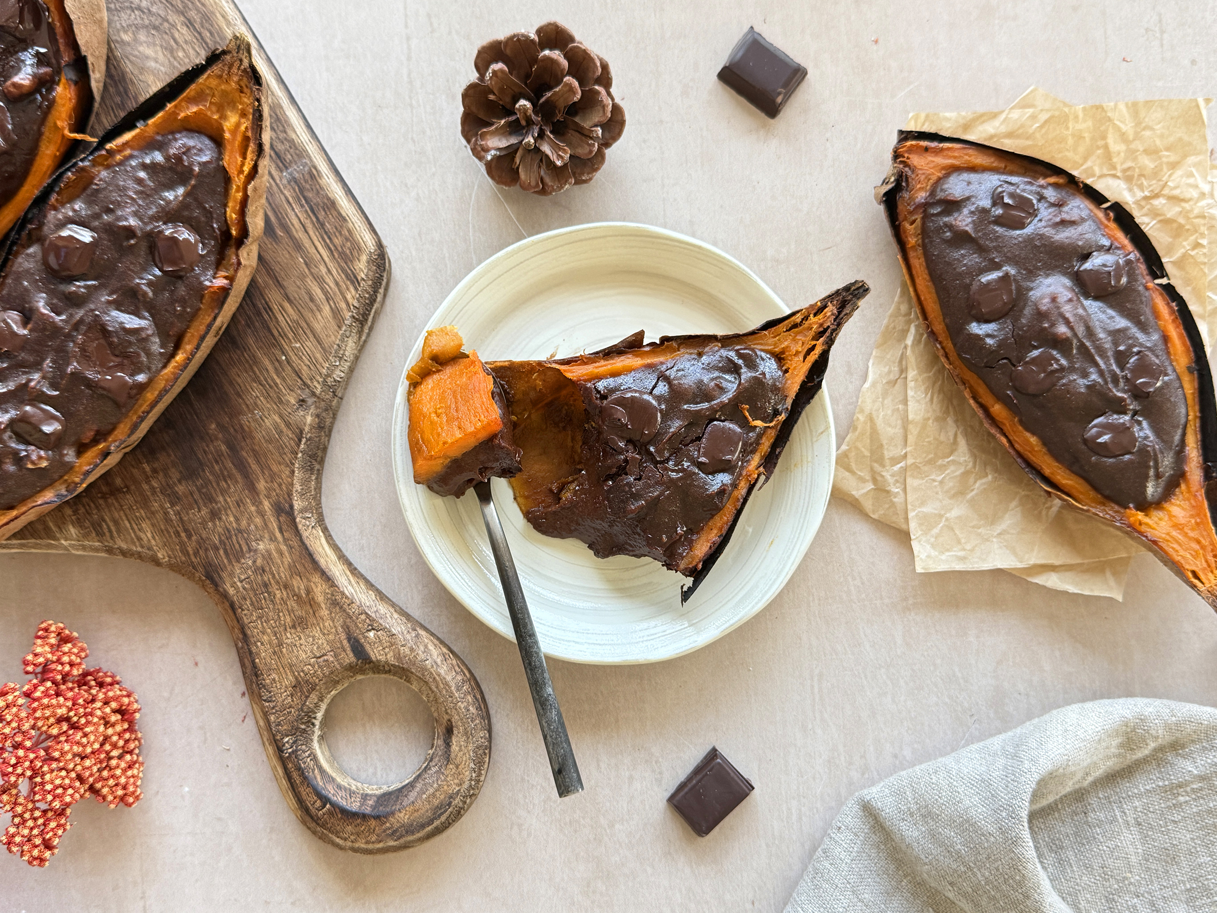Brownie de boniato en freidora de aire