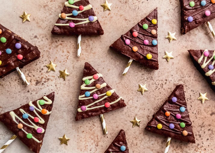Christmas tree brownies