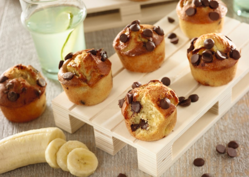 Mini banana breads aux pépites de chocolat