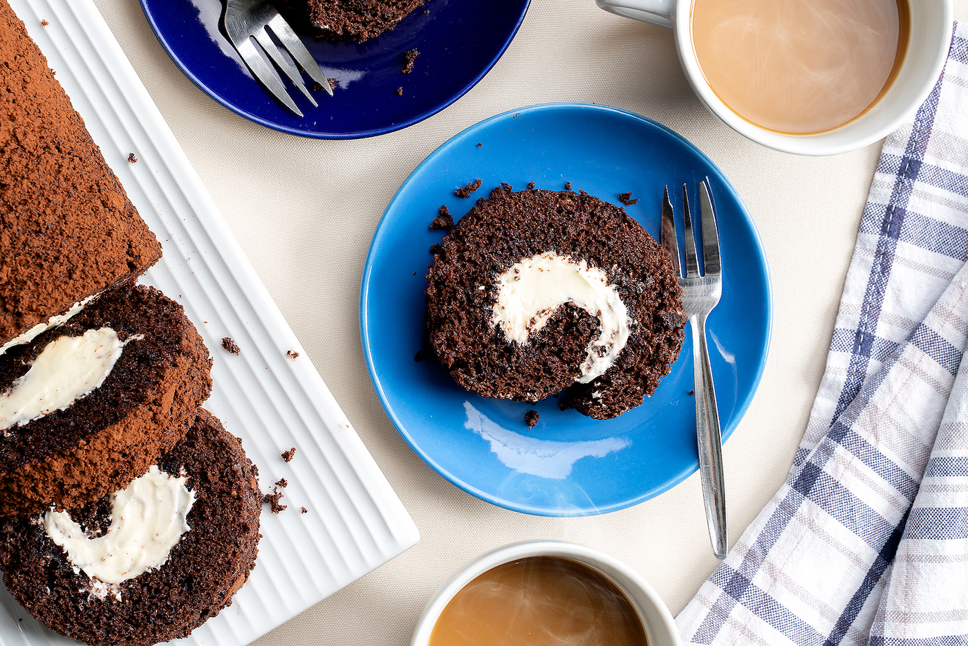 Chocolate Roll Cake With Cream Cheese Filling Recipe