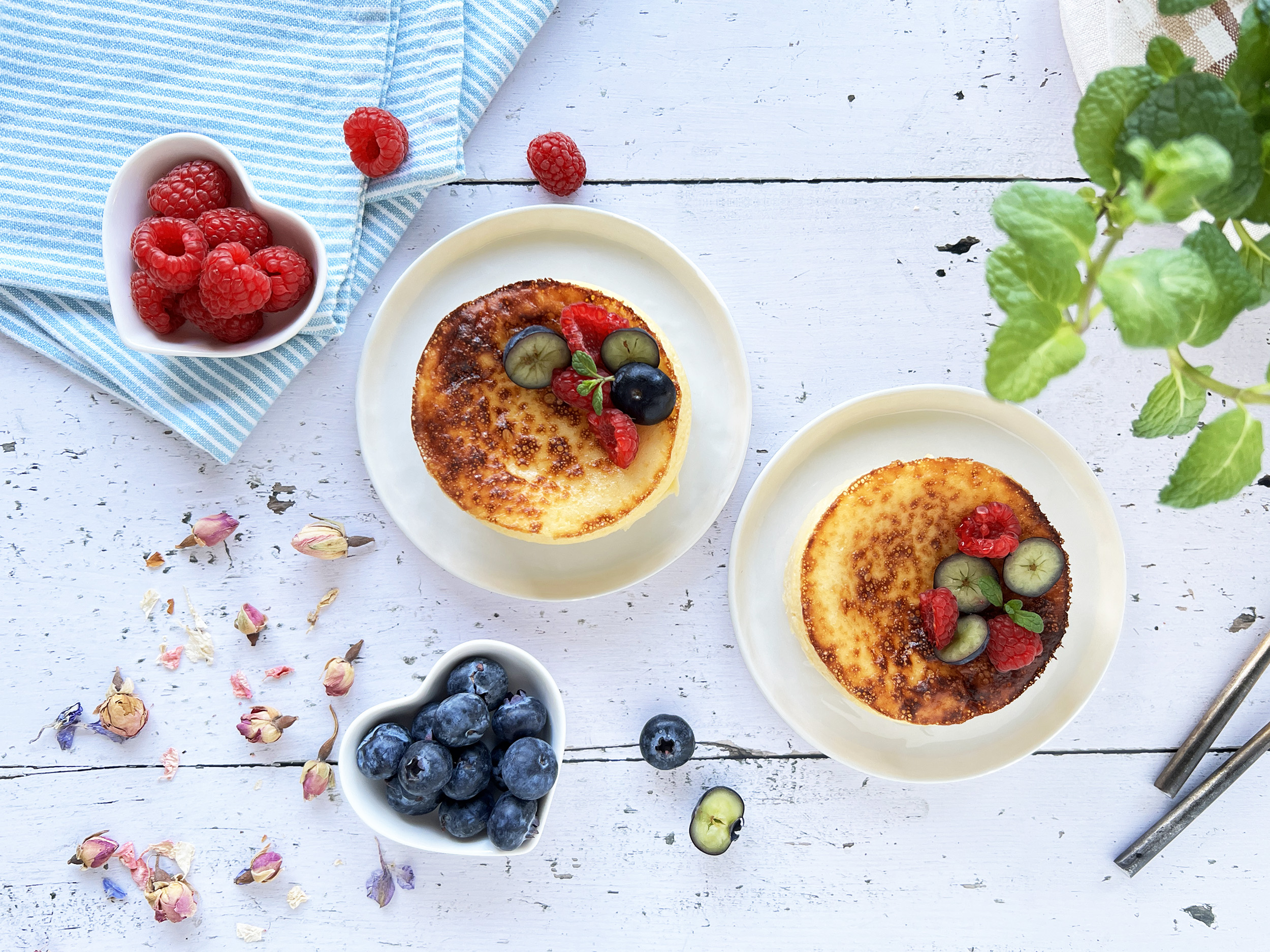 Mini cheesecakes en freidora de aire