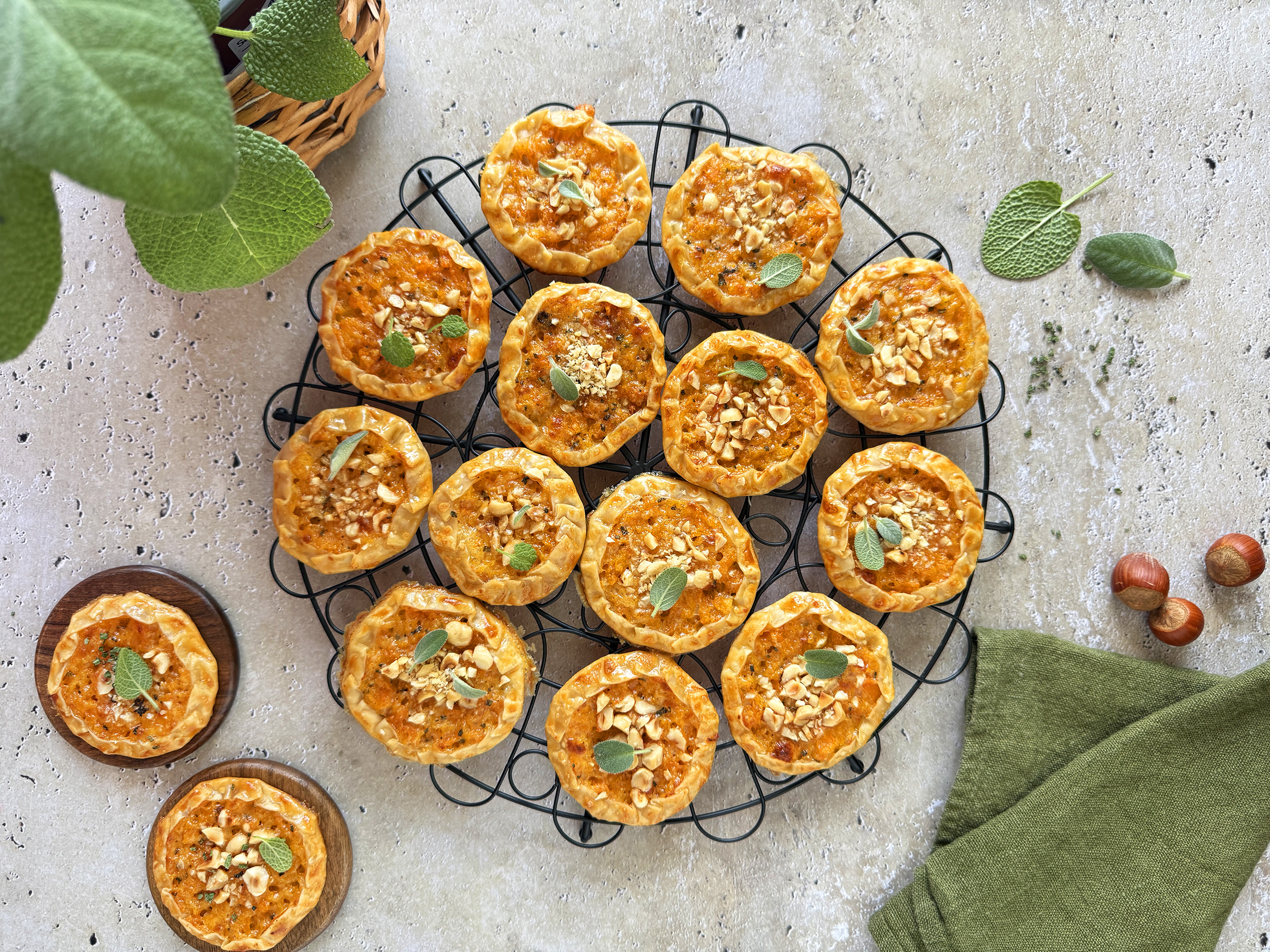 Mini galette de calabaza y parmesano