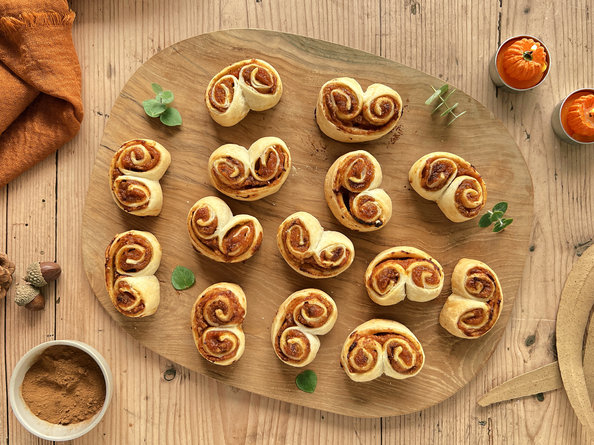 Palmeritas otoñales de calabaza