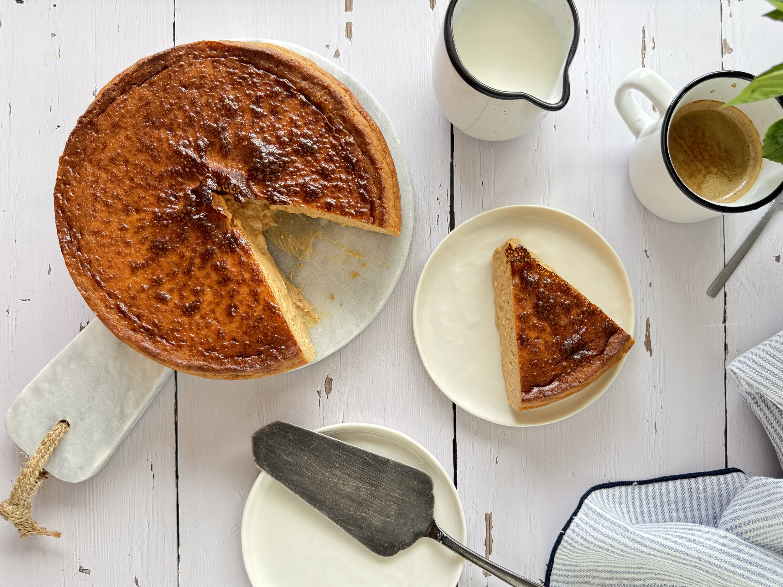 Tarta de queso y dulce de leche en freidora de aire
