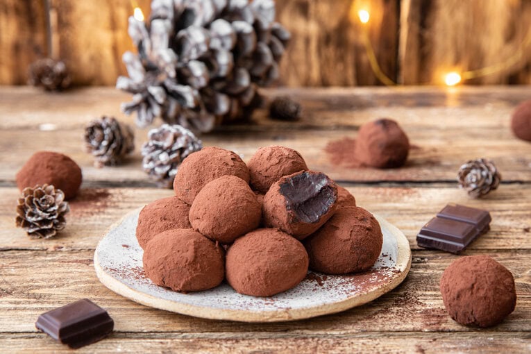 Truffes aus dunkler Schokolade 80%