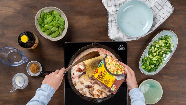 Curry-Geschnetzeltes mit süßem Senf