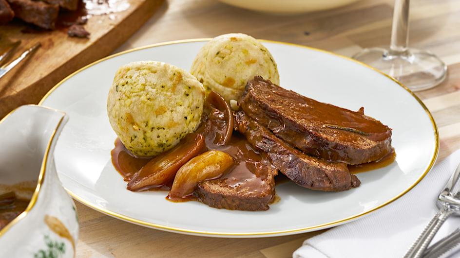 Rinderbraten mit Rotweinschalotten