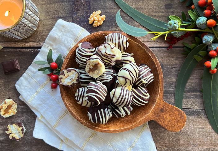 Bombones de nueces y chocolate