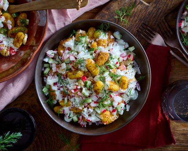 Knuspriger Gnocchi-Salat