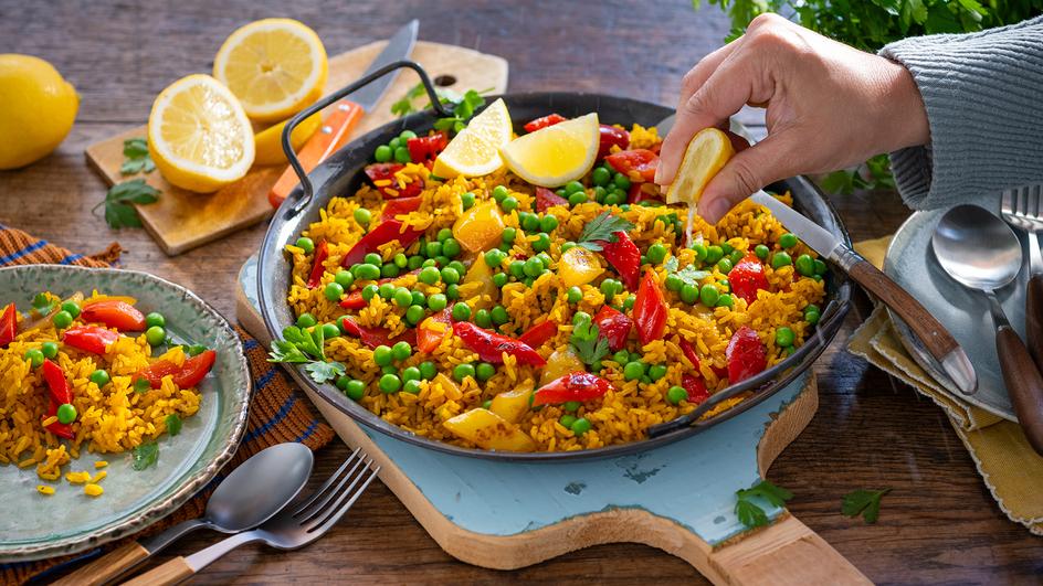 Reis-Gemüse-Pfanne Paella-Style
