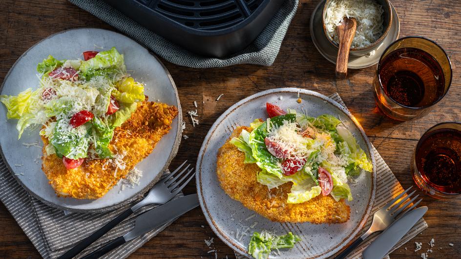 Chicken Caesar Schnitzel im Airfryer