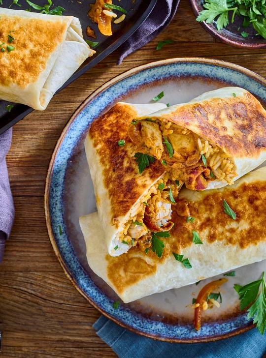 Burrito de pollo Tikka Masala