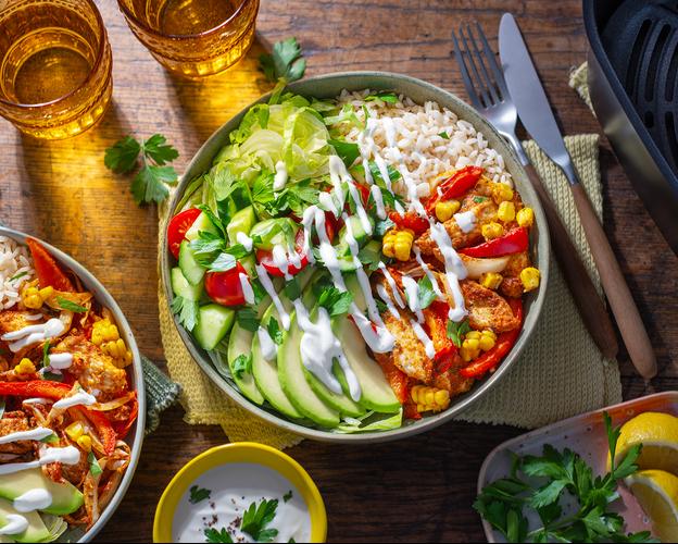 Fajita Chicken Bowl im Airfryer