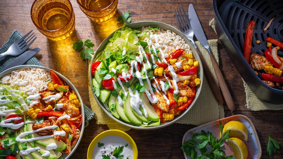 Fajita Chicken Bowl im Airfryer