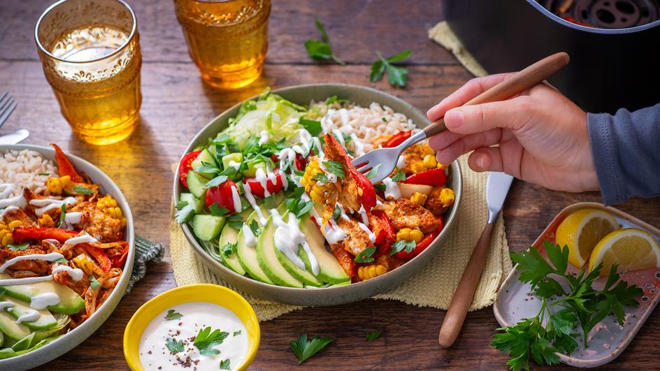 Fajita Chicken Bowl im Airfryer