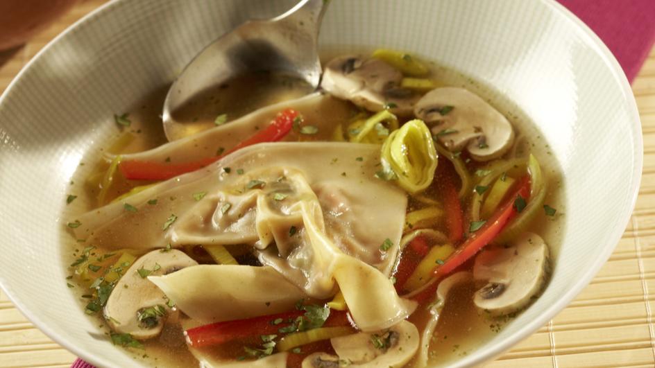Vegetarische Wantan-Suppe