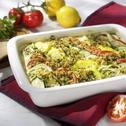 Gemüsegratin mit Parmesan-Kräuterkruste