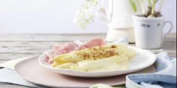 Gratinierter Spargel mit Schinken