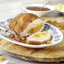 Gefüllter Schweinebauch mit Aprikosen-Sauerkraut-Füllung