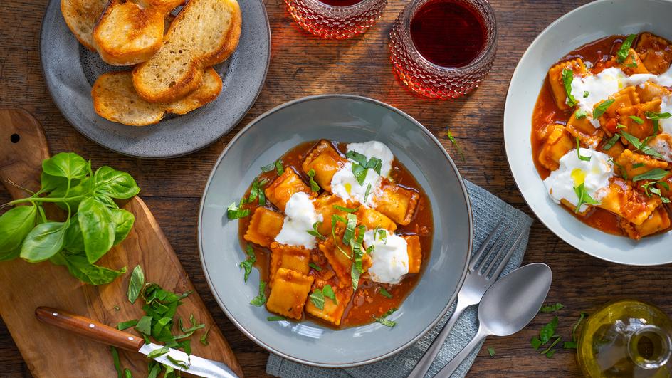 Ravioli mit Burrata