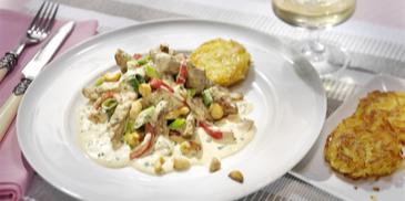 Kräuter-Geschnetzeltes mit Frühlingszwiebeln