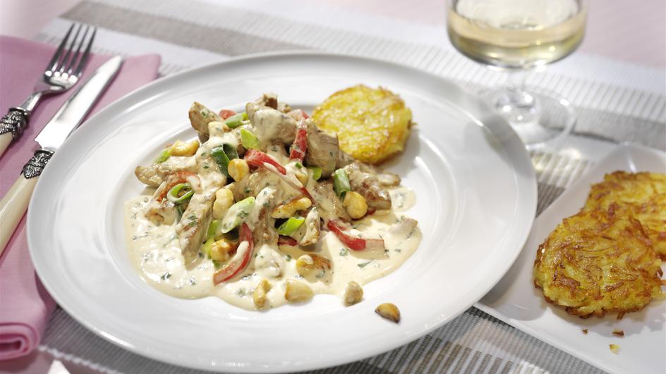 Kräuter-Geschnetzeltes mit Frühlingszwiebeln