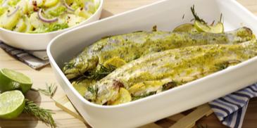 Marinierte Forelle aus dem Ofen