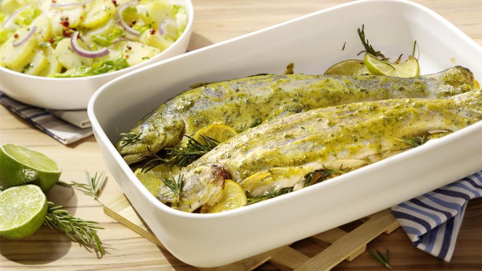 Marinierte Forelle aus dem Ofen