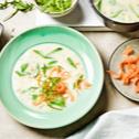 Spargelcremesuppe mit Rucola
