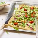 Zucchini Flammkuchen mit Gorgonzola