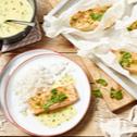 Lachs in Backpapier mit Grüner Tee Sauce