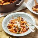 Scharfe Auberginensauce mit Pasta