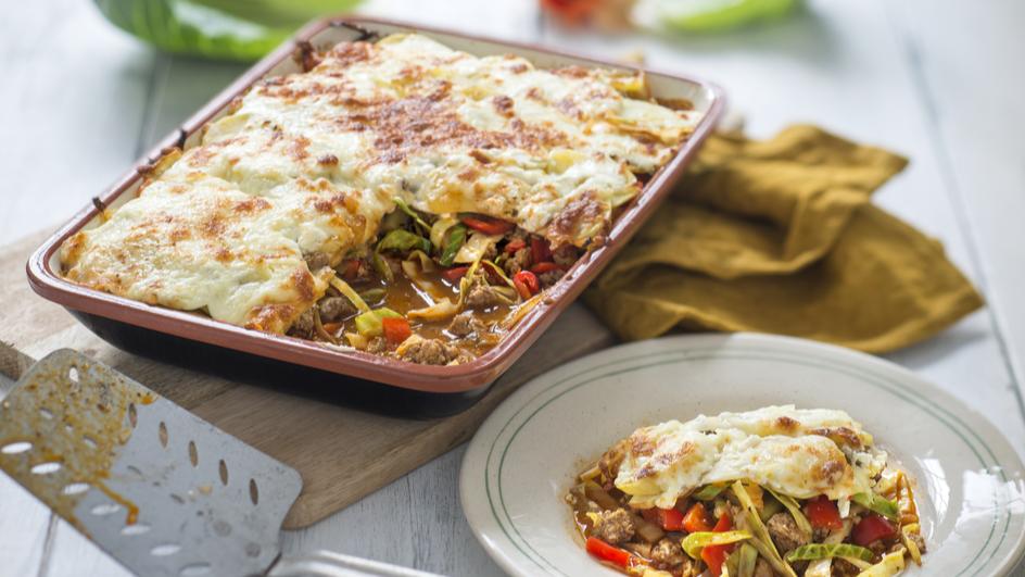 Überbackener Bauerntopf mit Weißkraut