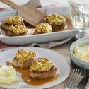 Schweinemedaillons mit Senf-Meerrettichkruste