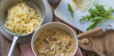 Cremige Pilz-Bolognese