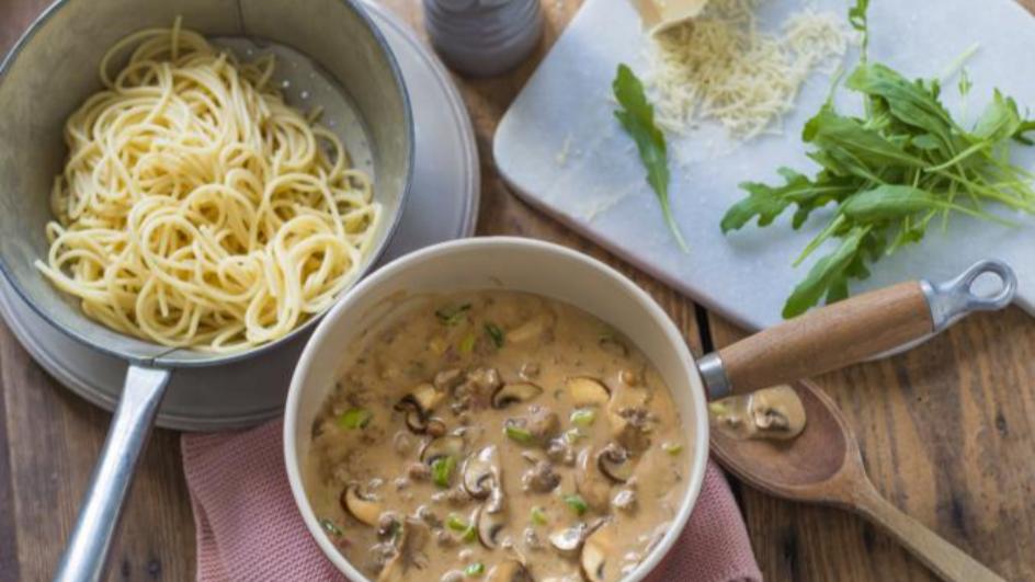 Cremige Pilz-Bolognese