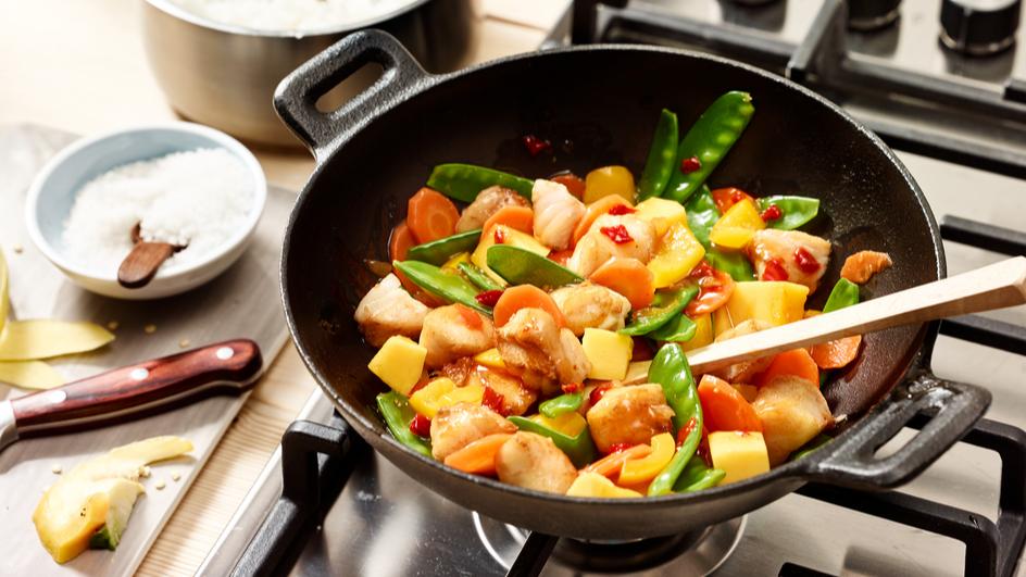 Fisch-Wok "süß-scharf"