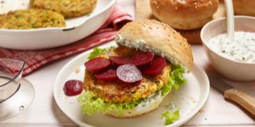 Kichererbsen-Patties mit Kresse-Dip aus dem Thermomix