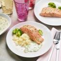 Lachs mit Brokkoli, Reis und Dill-Sauce aus dem Thermomix
