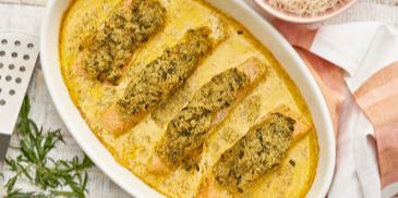 Lachsfilet mit Kräuterkruste