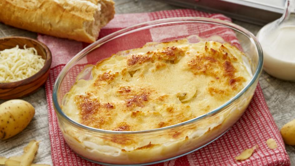 Kartoffelgratin mit gekochten Kartoffeln