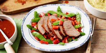 Rinderbraten mit karamellisiertem Gemüse