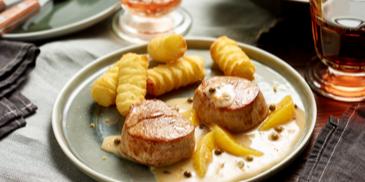 Schweinemedaillons mit Orangen-Pfeffer-Sauce