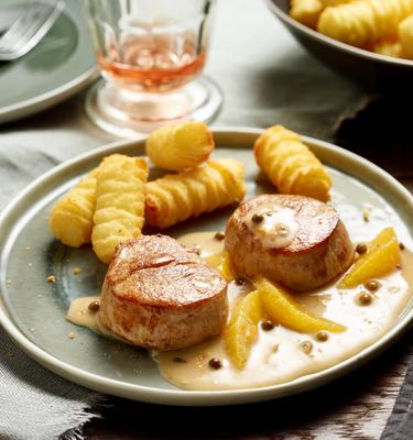 Schweinemedaillons mit Orangen-Pfeffer-Sauce