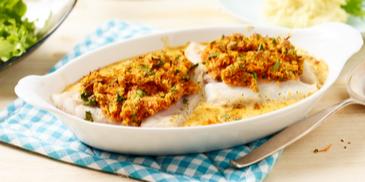 Viktoriabarsch mit Möhren-Nuss-Kruste