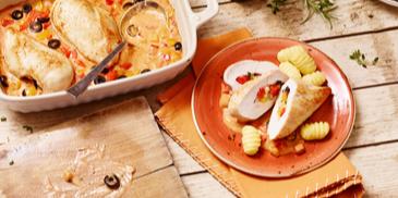 Gefüllte Hähnchenbrust mediterrane Art