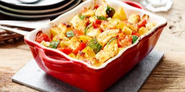 Bunter Gemüseauflauf mit Halloumi