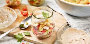 Nudel-Hähnchen-Salat mit Thunfischsauce