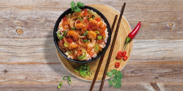 Gebratener Reis mit Garnelen